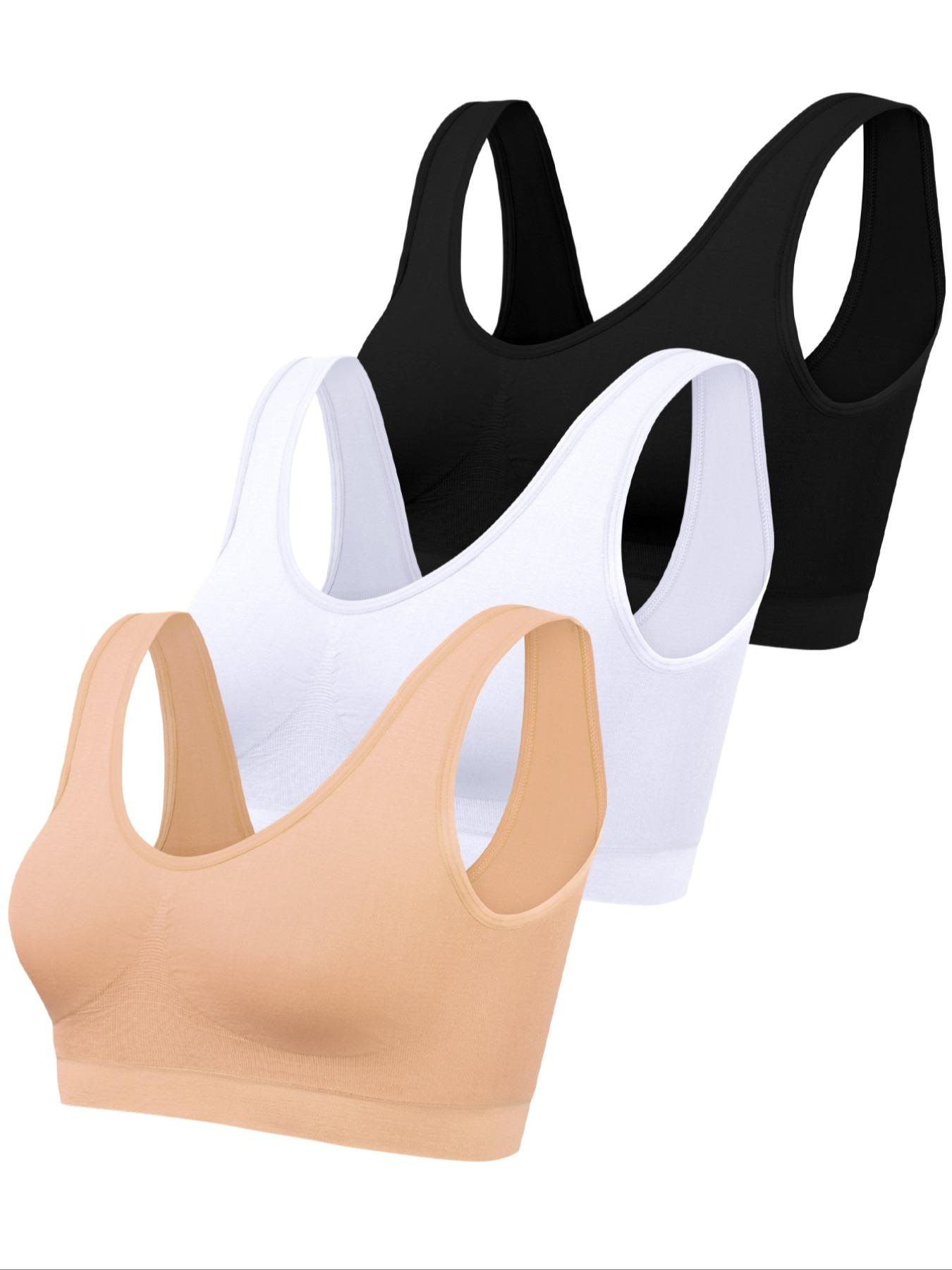 Women's Solid Backless Wireless Push Up Bra, Comfortable Breathable Simple Crop Tank Top for Daily Wear, Women's Bralette Lingerie Top for All Seasons