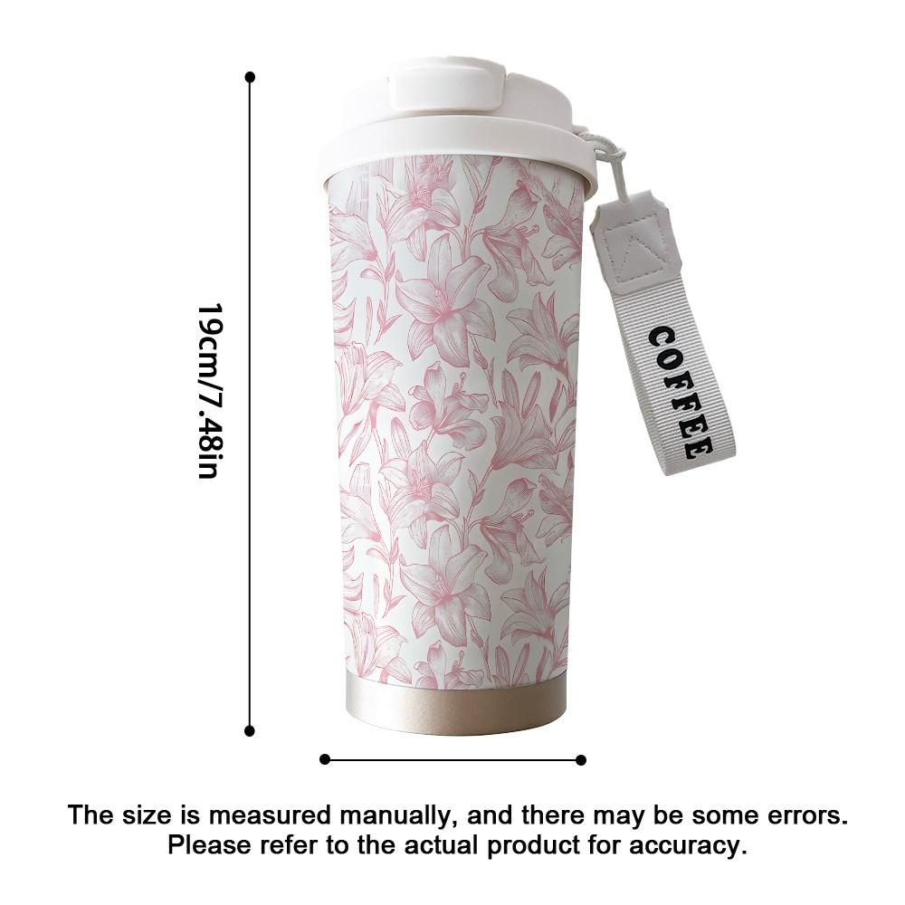 Abstract Summer Floral Coffee Cup, Portable Dual Drink Insulated Tumbler, Keeps Hot/cold, Stylish, Ideal for Office, Travel, Sports, Golf