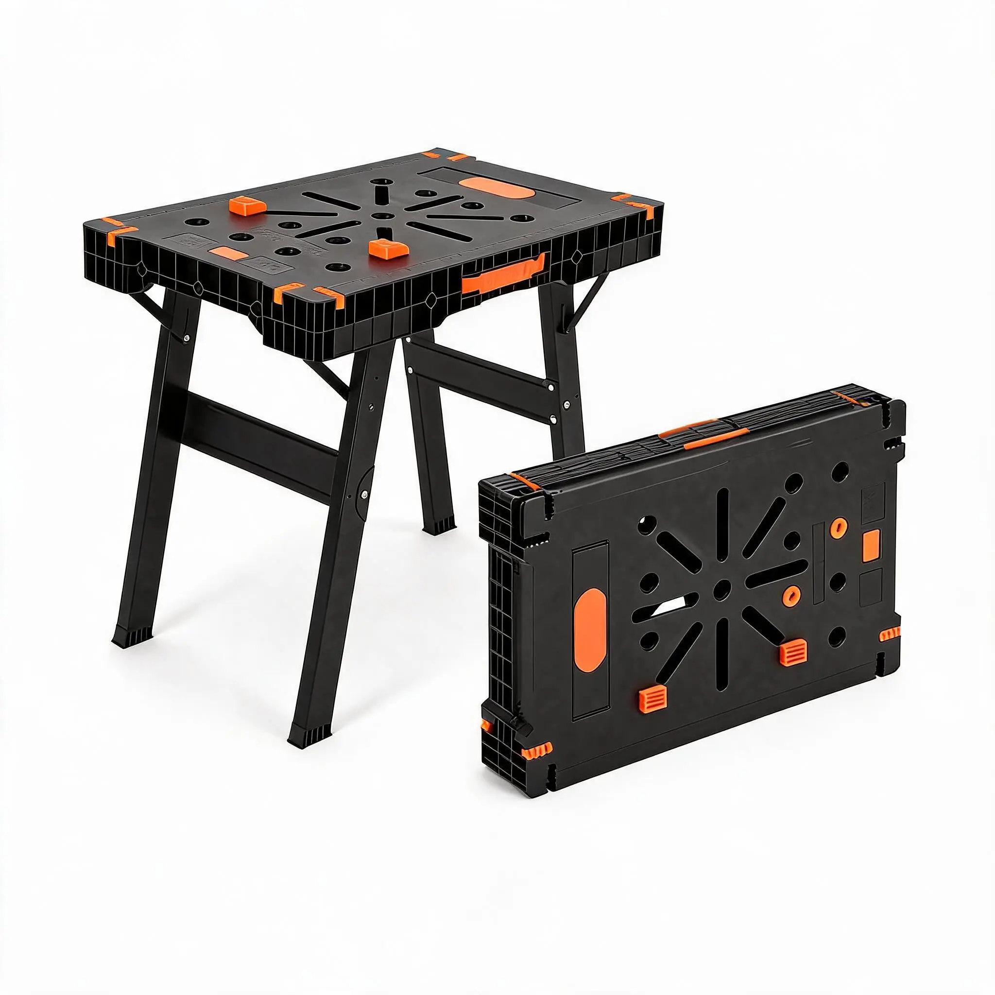 2-in-1 Folding Work Table & Heavy-Duty Sawhorse – 35" x 23" Large Work Surface – 300 lbs Load Capacity – Lightweight 30 lbs Portable Workbench – Ideal for Garage, Workshop, Jobsite & DIY Projects