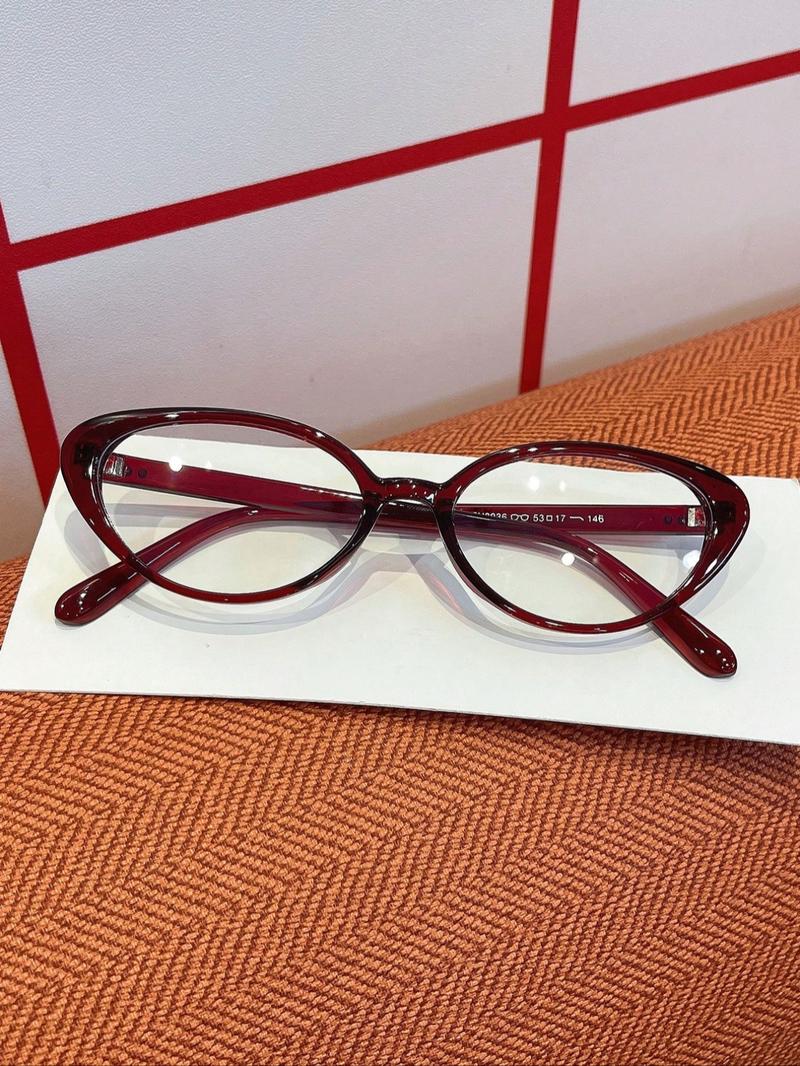 Women's Cat Eye Full Rim Rivet Metal Hinge Fashion Casual Anti-Blue Light Glasses, Stylish Eyewear for All Seasons, Fashion Eyeglasses