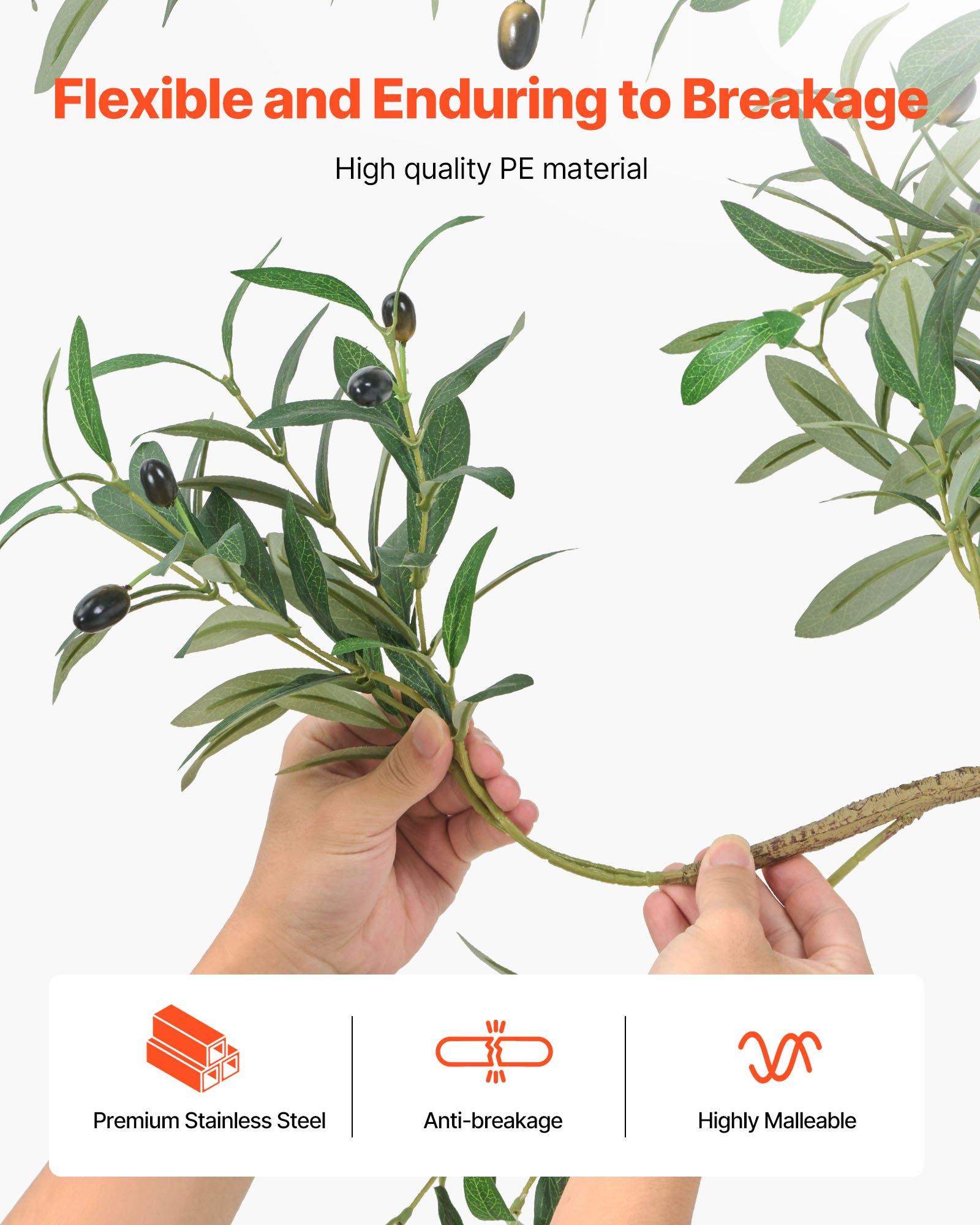 VEVOR 8FT Artificial Olive Tree with Black Pot, Tall Fake Tree with Natural Wood Trunk & Realistic Green Leaves and Fruits, Indoor Faux Plant for Home, Office, Living Room, Corner Decor VEVOR 8FT Artificial Olive Tree with Black Pot, Tall Fake Tree with Natural Wood Trunk & Realistic Green Leaves and Fruits, Indoor Faux Plant for Home, Office, Living Room, Corner Decor