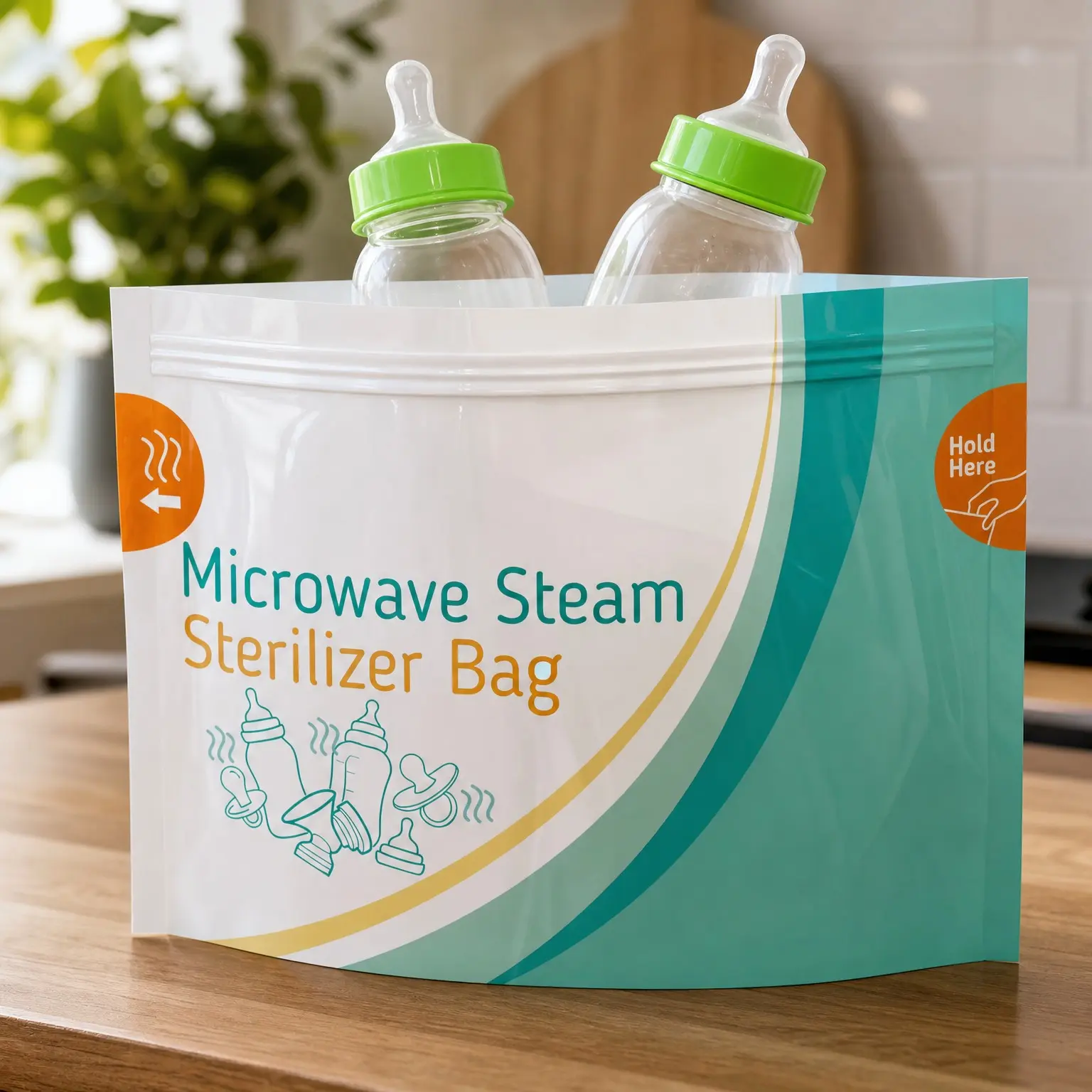 10 Pack Microwave Sterilizer Bags for Baby Bottles, Pacifiers, and Breast Pump Parts - Portable Travel Sanitizer(Gift)