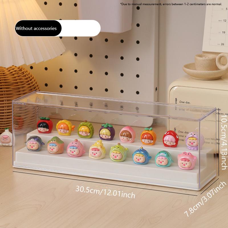 Acrylic Transparent Display Case, Solid Color Blind Box Storage Stand, Dustproof & Stackable Design, Ideal for Toys & Collectibles