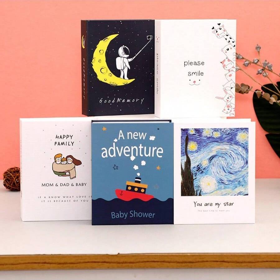 6 Inch Photo Album Holds 100 Photos, Paper Material, Rectangular Memory Book, Ideal Gift for Milestones, Weddings, Holidays