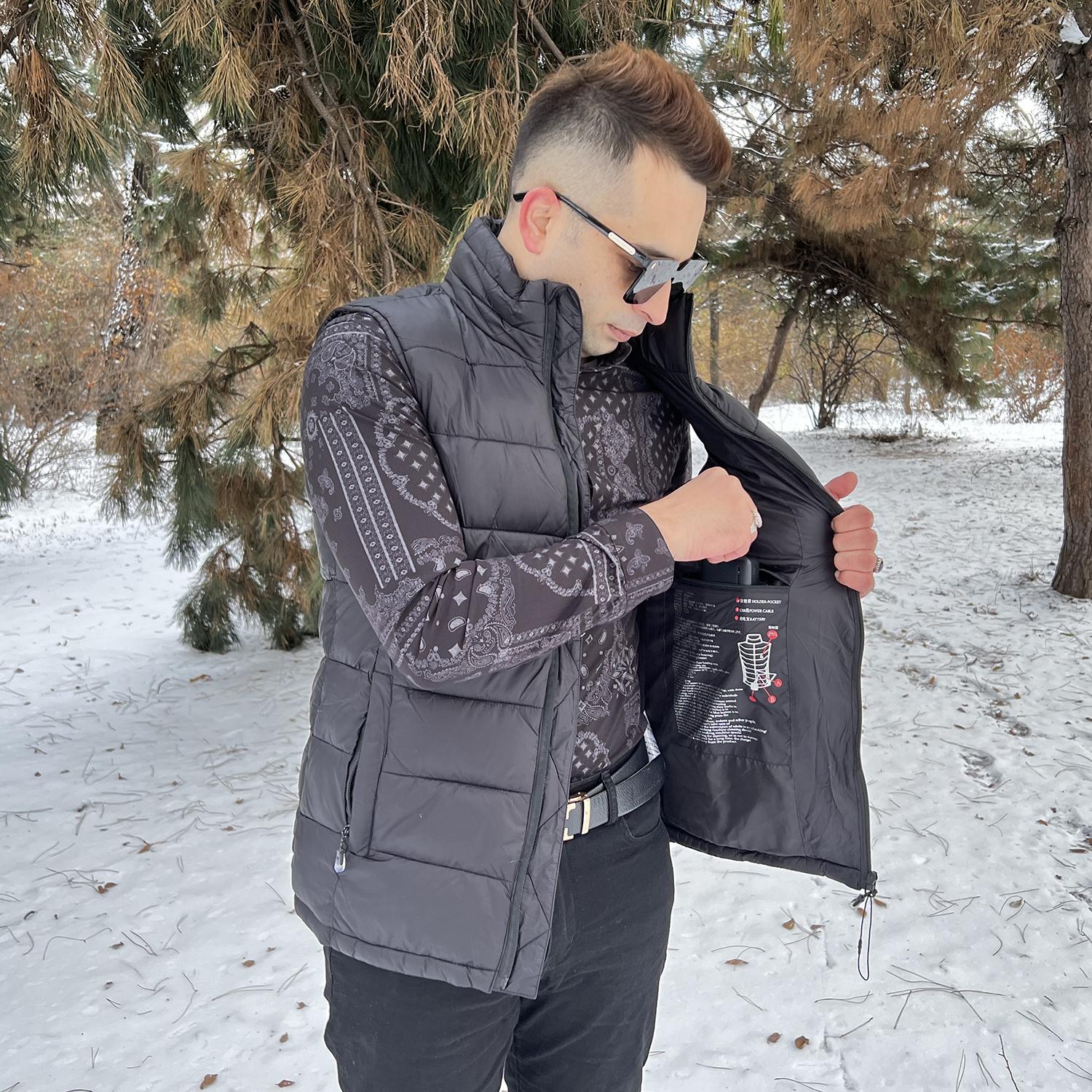 [Power Bank or Battery Pack Not included] Unisex Heated Vests Waterproof with Massage Slim Fit Fleece Warm Lightweight Heated Puffer Vests