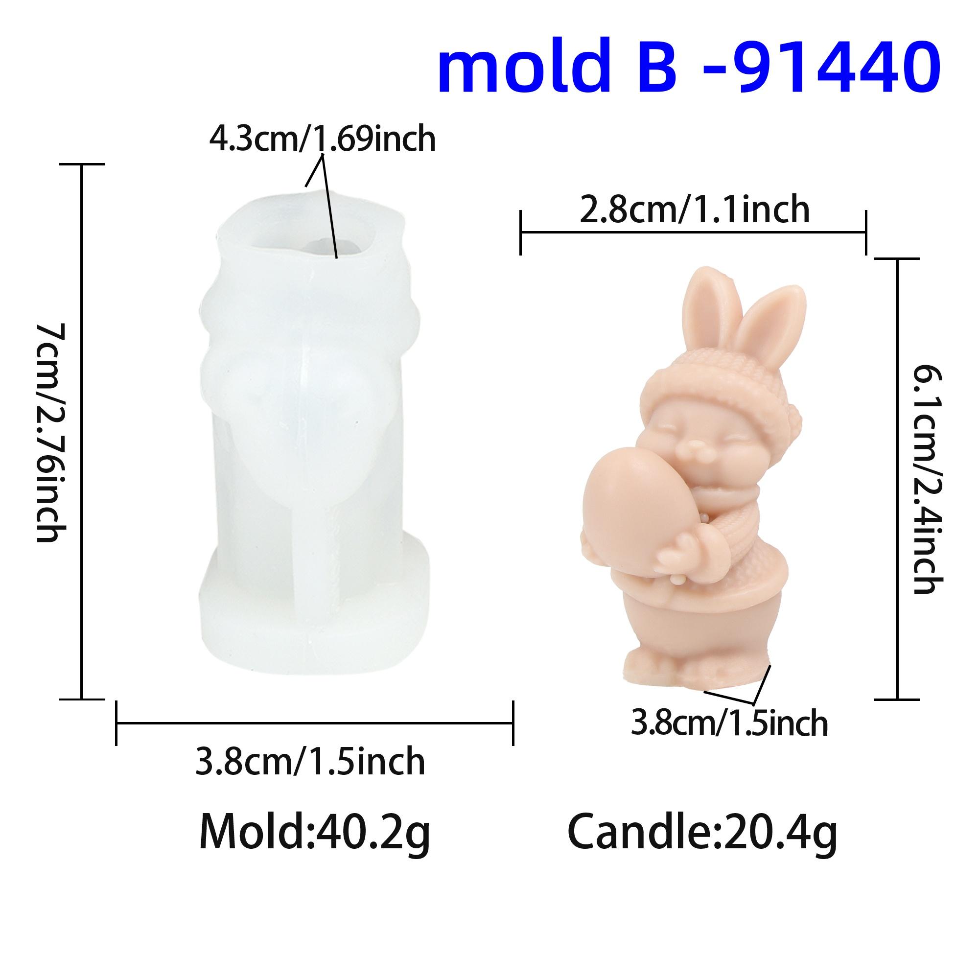 3D Easter Bunny Holding Egg Silicone Candle Mold, Cute Rabbit Hug Egg Wax Mould for DIY Scented Candle Soap Resin Plaster, Spring Easter Decor Craft Gift