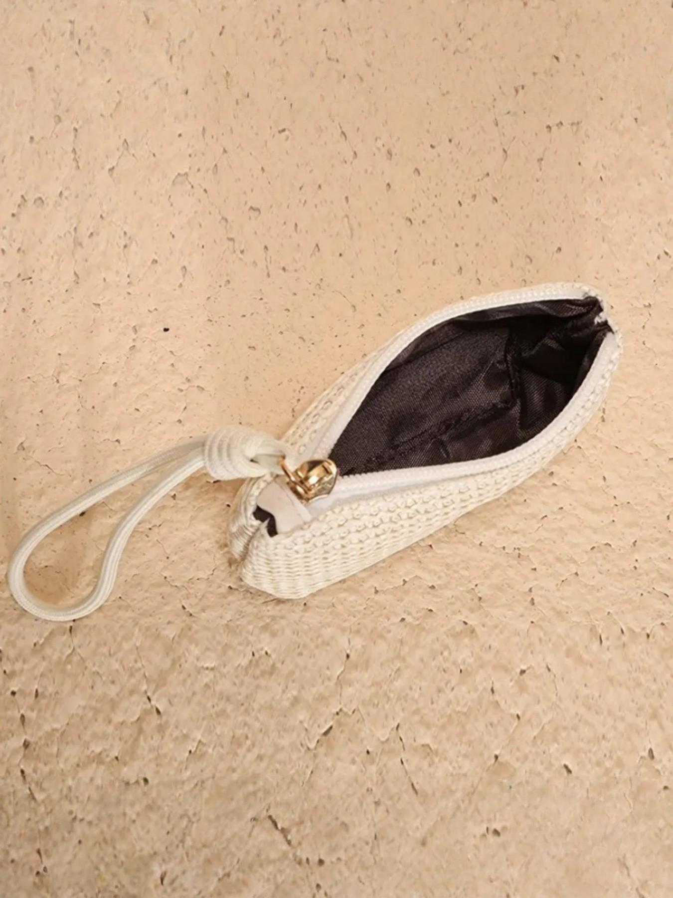 Women's Straw Handbag, Mini Woven Purse, Compact Storage Bag, Elegant Accessory for Daily Use, Perfect for Small Essentials