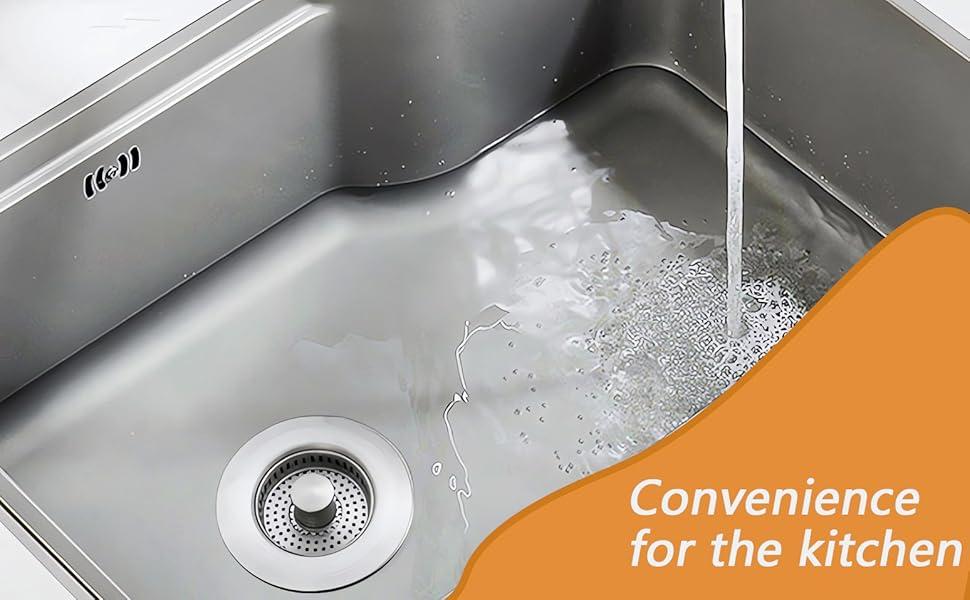 SUS304 Stainless Steel 3 in 1 Kitchen Sink Drain Strainer with Anti-Clogging Basket, Upgraded Spring Design, Easy Installation, Suitable for US Standard 3-1/2" Drain （2）