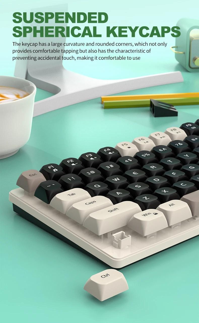 Km100 Wired Keyboard Mouse Set, Mouse Combo, Home & Office Use, USB Interface, Compatible with Windows System, Fashion Color Block Gift