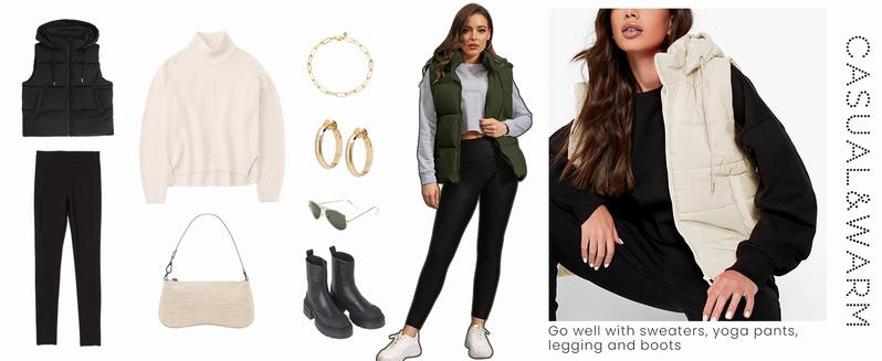 SCUSTY Black Puffer Vest Women Zip Up Lightweight Sleeveless Winter Outerwear Vests with Hood