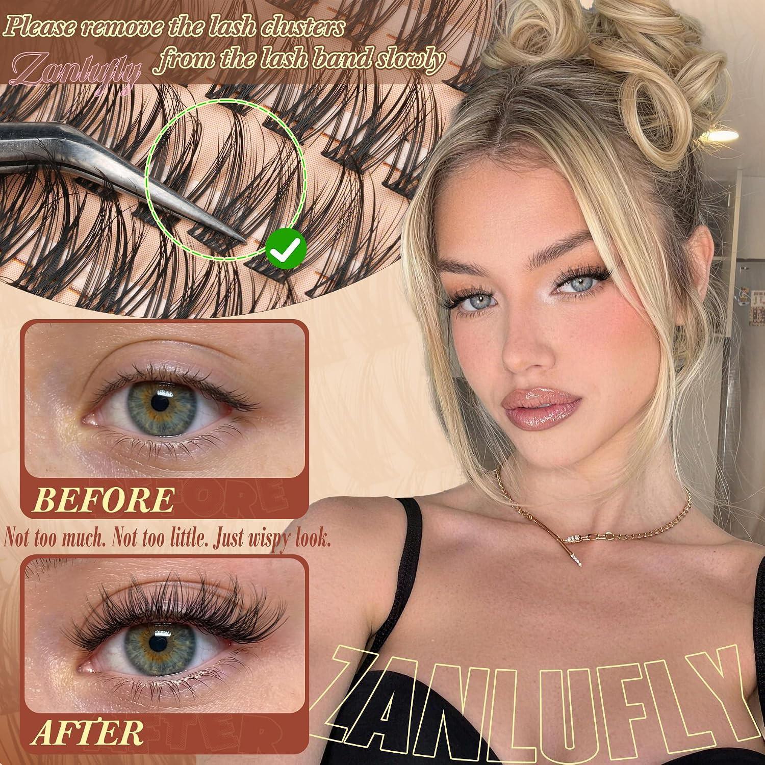 Comic Fine Curl Beauty Eyelash Clusters, Natural Fluffy Soft, 9-16mm Mixed Lightweight DIY Lashes, Suitable for Daily and Cat Eye Makeup