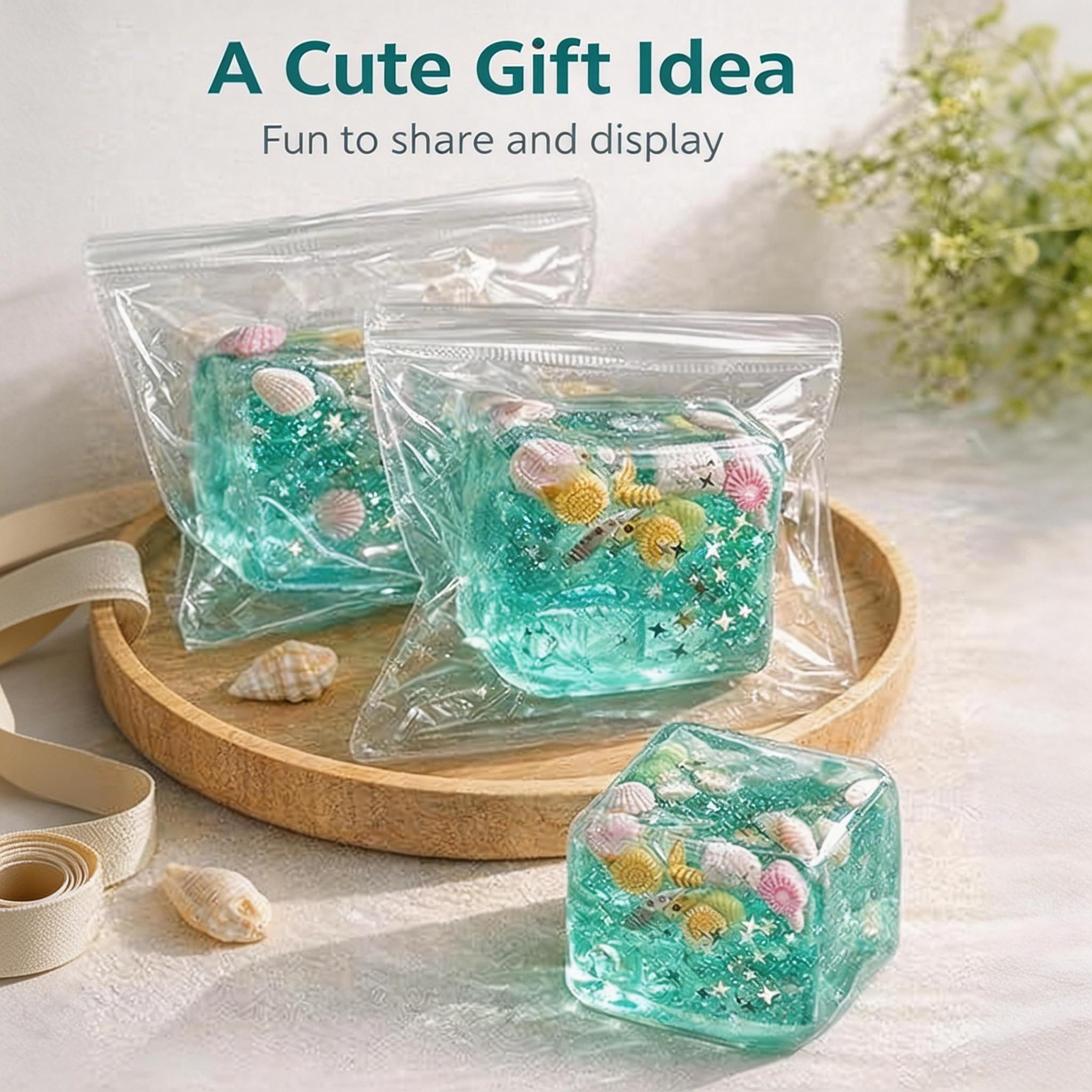 Large Jelly Ice Cube Squishy Toy, Temperature-Sensitive Soft Hard Stress Relief, Office Fidget, Student Pressure Release, 1pc