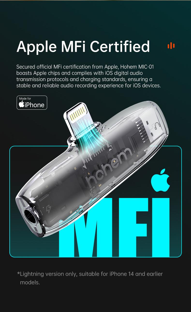 hohem MIC-01 Wireless Lavalier Microphone, DSP Noise Cancellation, 20-Hours Battery, Wireless Mircophone for Android, PC, Camera, Interview, Vlogs (2 TX + 1 RX + Charging Case),Perfect with hohem iSteady M6/ MT2/ Mobile+/Android/ Iphone 17 series hohem MIC-01 Wireless Lavalier Microphone, DSP Noise Cancellation, 20-Hours Battery, Wireless Mircophone for Android, PC, Camera, Interview, Vlogs (2 TX + 1 RX + Charging Case),Perfect with hohem iSteady M6/ MT2/ Mobile+/Android/ Iphone 17 series