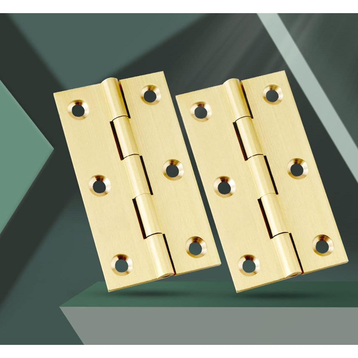 8 count Solid Brass 1.5" Small Hinges,  Box Hinges with Screws | Solid brass, rustproof & durable. Comes with matched screws for  chest,  box, cabinet and small toolbox