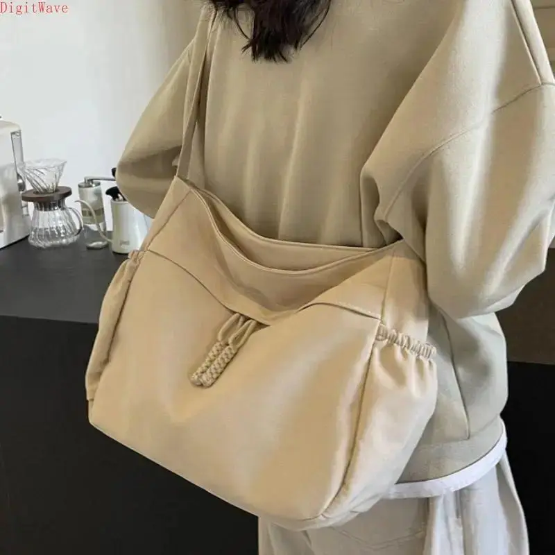 Women's Minimalist Nylon Hobo Shoulder Bag - Neutral Color Fashion Bag, Lightweight Roomy Crossbody for Commutes, Errands & Coffee Runs, Everyday Sports & Outdoor Gym Accessory, Commutes Errands Coffee Runs Weekend Errands