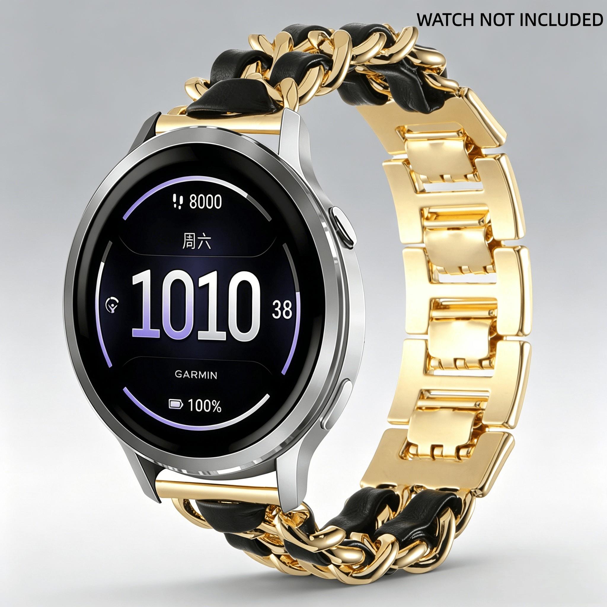 Suitable for Garmin Venu 3 strap 45mm/Venu 4 45mm/Venu2/Vivoactive 4, 22mm quick release steel metal strap replacement strap, suitable for Forerunner 570-47mm/265/255 women's Cuban strap