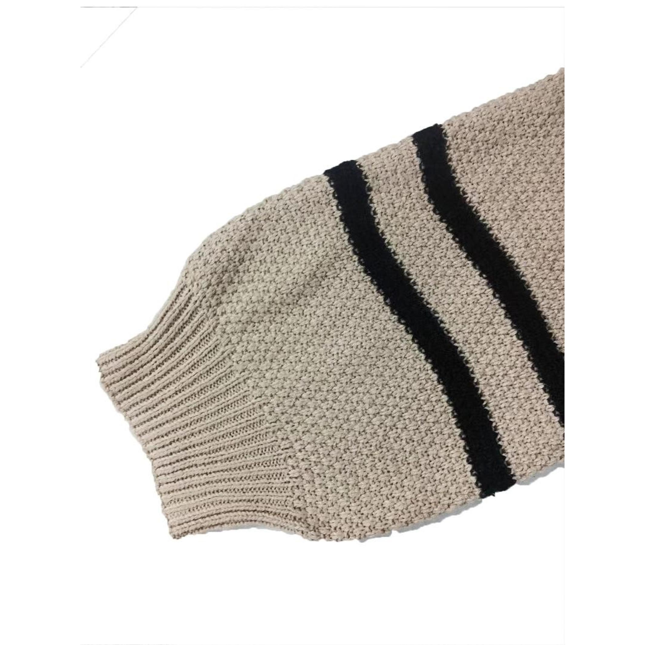 Loose-Fitting Color Block Striped Sweater, Thick Casual Knit for Fall & Winter, Cozy Fashion for Relaxed Days