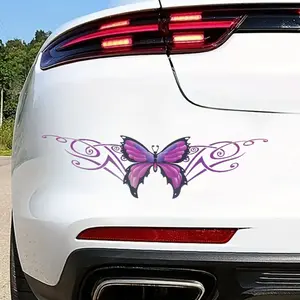 2pcs Butterfly Car Stickers, Waterproof Body Decoration Decals, Engine Hood, Truck Suv Window, Racing Style Flag Rear, Sticker for cars