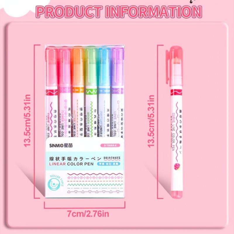 Flower Shape Contour Pens Set, Different Fine Lines, Curved Shapes ...