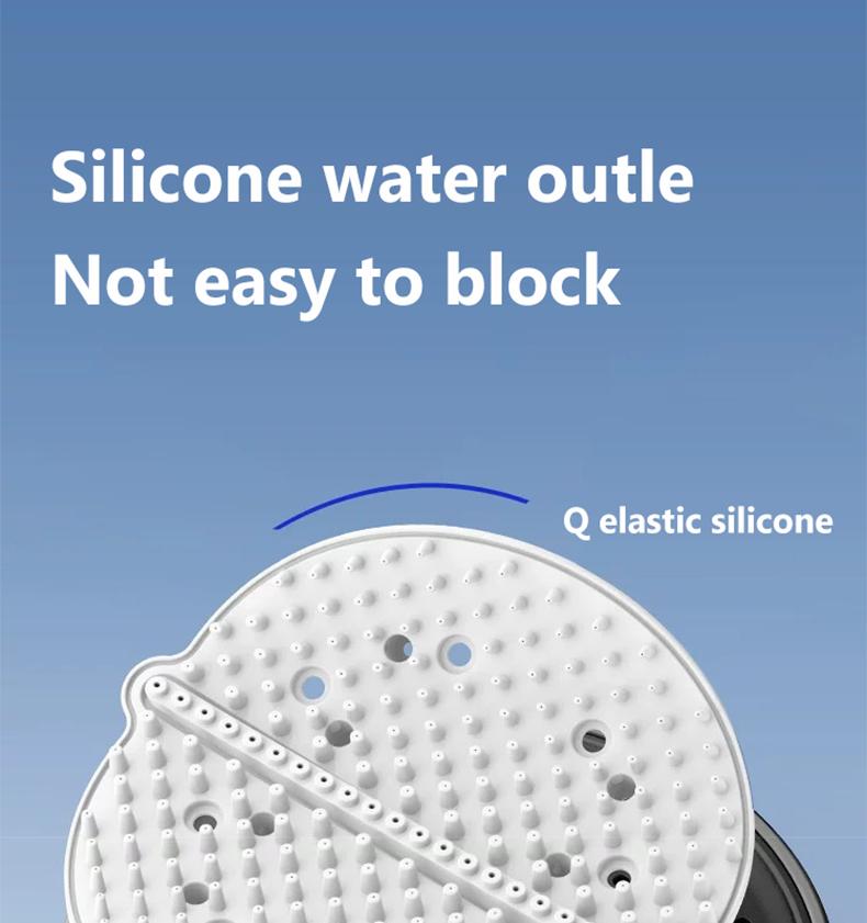 5.9-inch super large panel handheld showerhead features four water modes. It provides a powerful water flow that envelops your entire body and comes with a bracket and a 59in‘ soft hose, silver and gray
