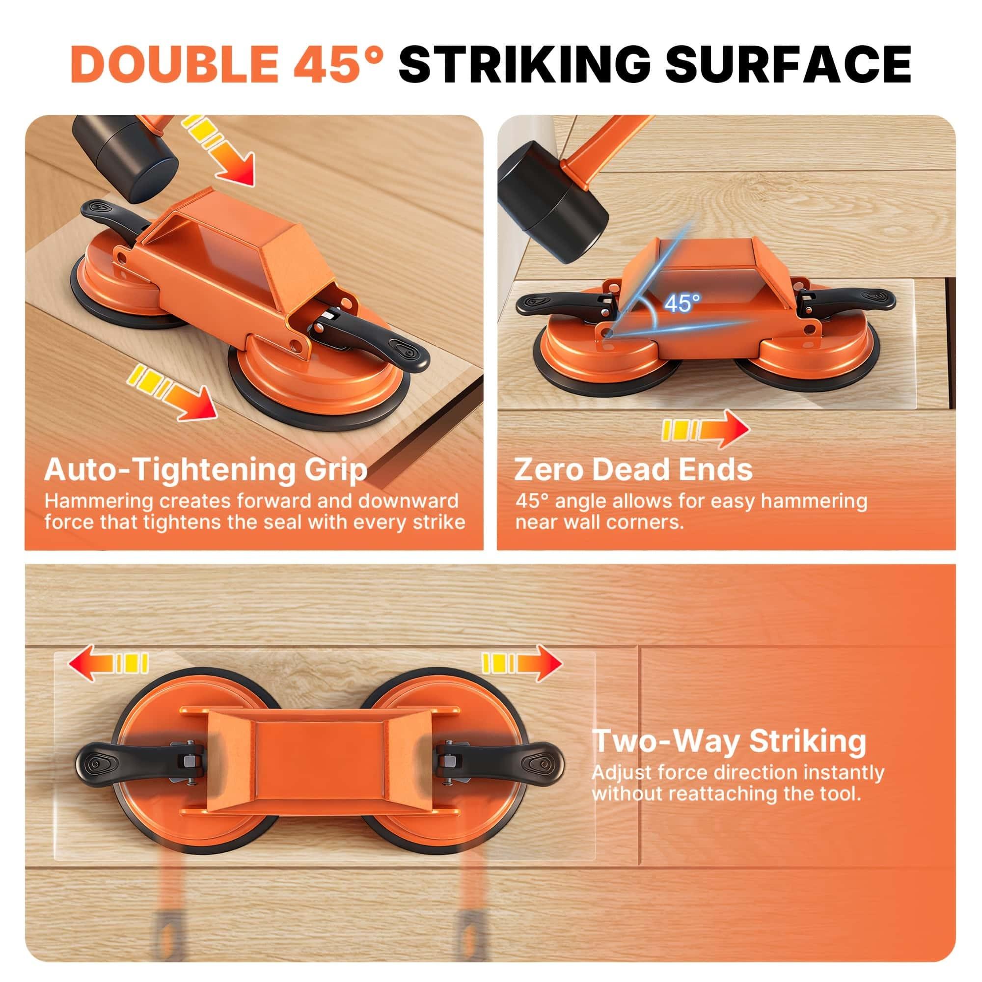 Floor Gap Repair Dual Head Suction Tool, Professional Home Tools Kit, Suitable for Flat Surfaces, Tiles, Wood, PVC, Glass Floors