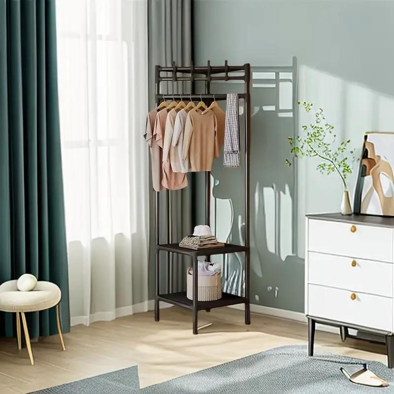 Multi-Layer Clothes Rack Organizer with Hooks, Easy Assembly, Corner Design, Ideal for Home Use, Bedroom Storage, Modern Durable Material