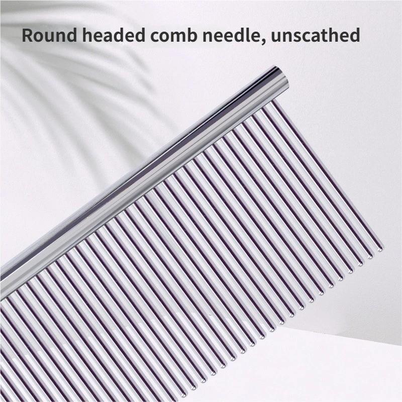 1pc Pet Hair Remover Comb, Stainless Steel Pet Grooming Brush, Gentle Removal of Loose Knots, Durable Cleaning Beauty Comb