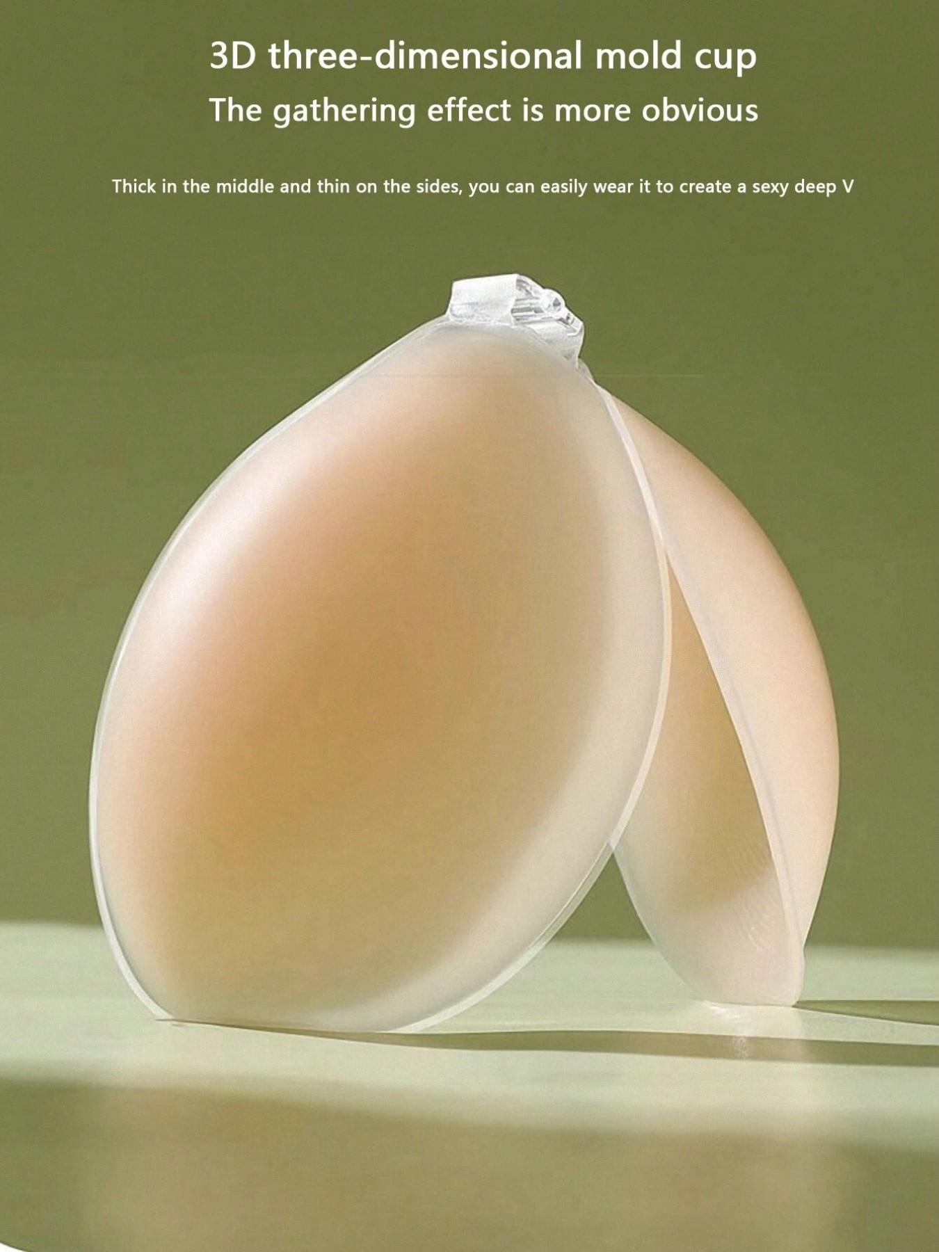 Women's Strapless Backless Adhesive Bra, Reusable Self Stick Lift Shape Bra Cups with Front Clasp, Seamless Invisible Push Up Bra for Wedding Dresses, Tops, Gowns and Special Outfits