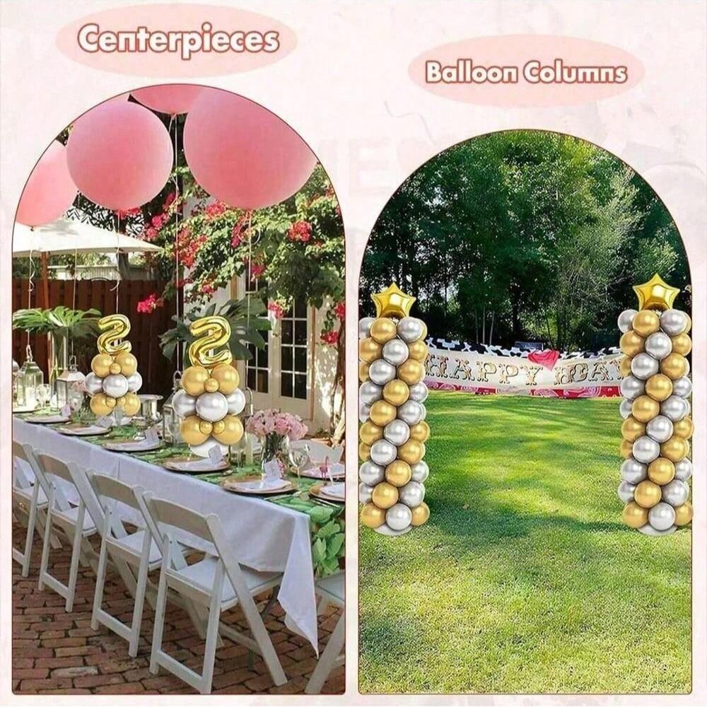 1/2/4 Set Balloon Column Stand Kit For Floor Set Balloon Arch Stands, Height Adjustable Balloon Tower Pillar With Bases Reusable Metal Telescopic Design For Graduation, Wedding, BabyShower, Birthday Party Decoration