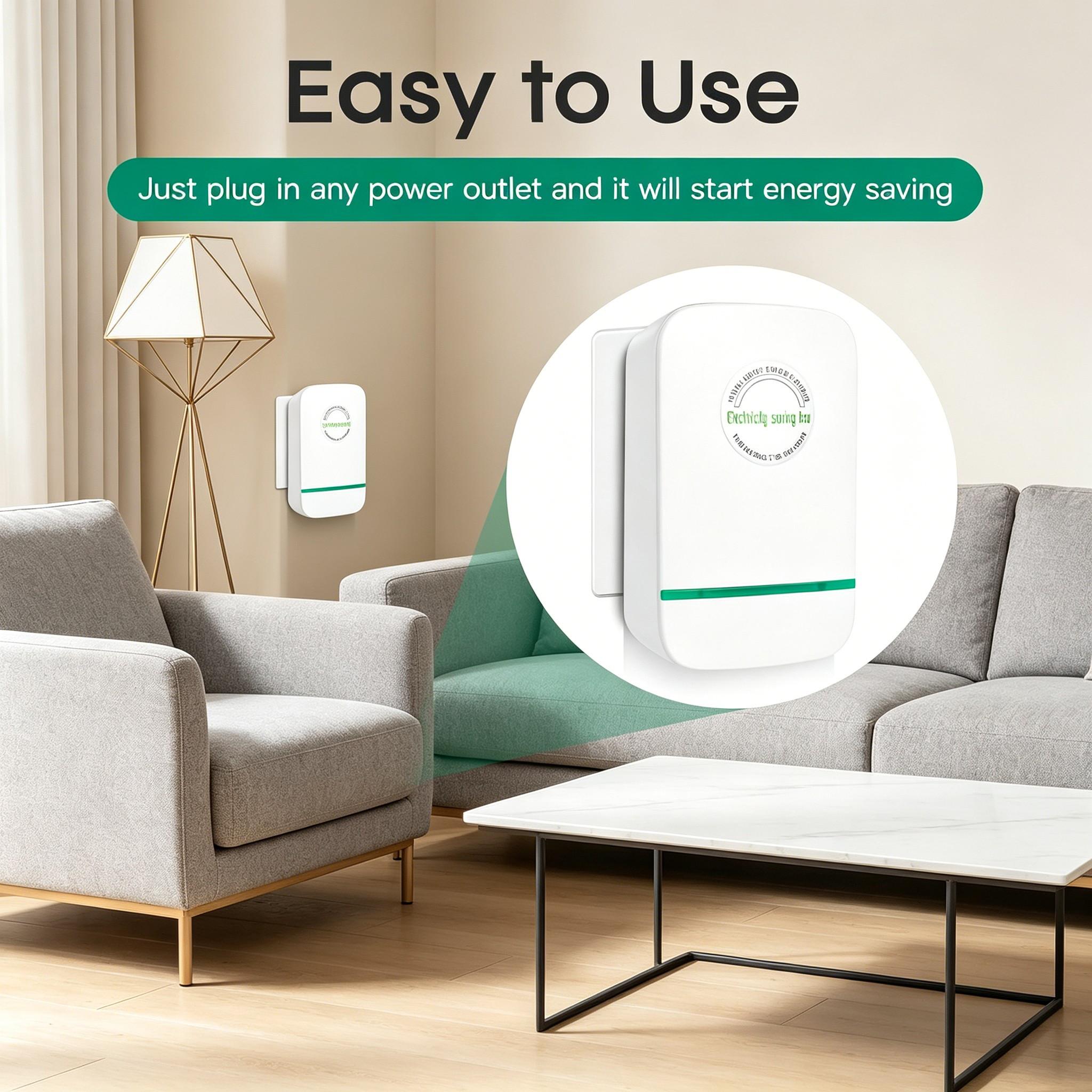Smart Energy-Saving Plug, Universal Power Saver for Home and Office, Durable Voltage Stabilizer, Safe and Efficient Energy Conservation Device