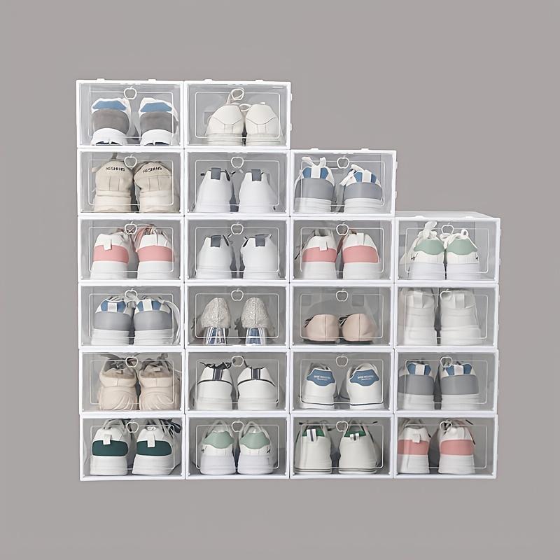 15PCS Large Transparent Shoe Box Shoe Storage Box Stackable Shoe Organizer Space-saving Foldable Shoes for Closets Sneaker Container Storage Box Find Shoe Storage Box in One Second Household New Year New Year Shoe Storage Box
