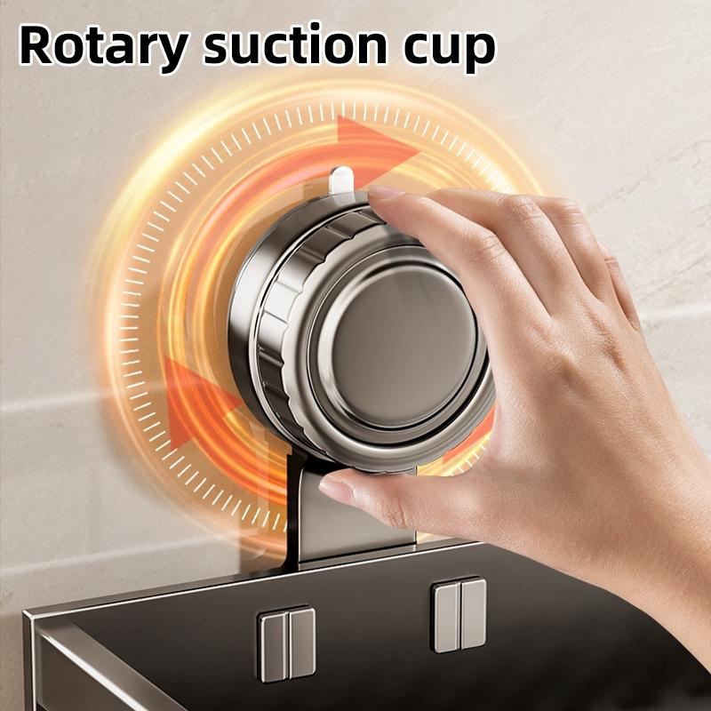 High-quality rust-proof carbon steel bathroom storage rack, kitchen shelf, no-drill shower rack, suction towel rack for toilet and washbasin, wall storage for bathroom