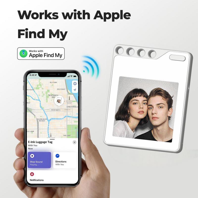 Anti-Lost DIY Locator, E-Ink Screen Projection Keychain, Portable Positioning Design