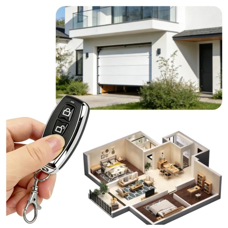 Universal 433 Mhz Wireless Clone Switch, 2-Button Gate Garage Door Control, Duplicator Remote Control Key, Lithium Button Cell Batteries Included