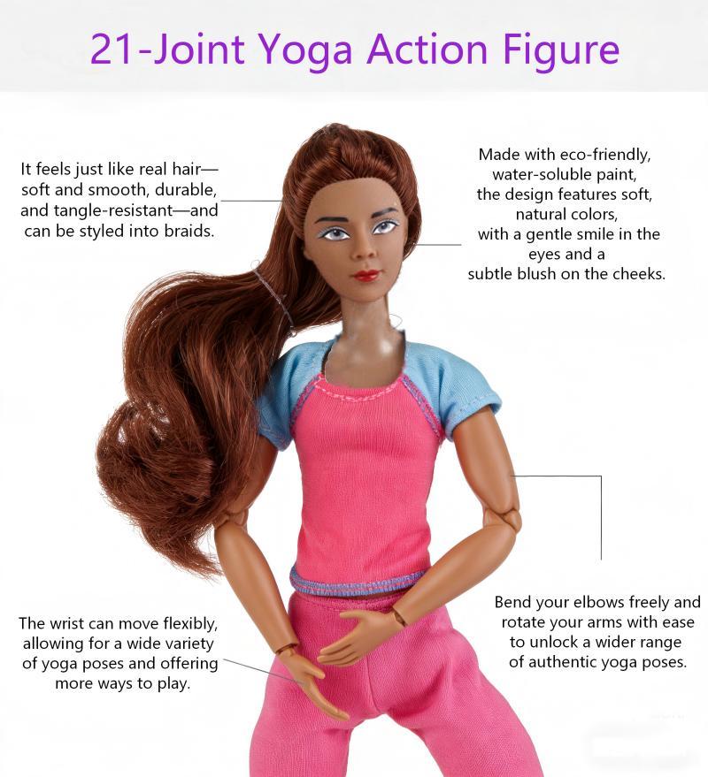 11.5 Inch Yoga Teacher African Female Athlete, Unisex Design, No Battery Included, Ideal for Fitness Enthusiasts