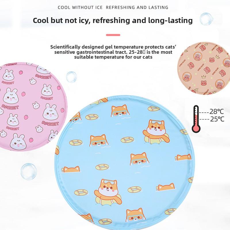 Summer Cooling Gel Pet Mat Cartoon Breathable Ice Sleeping Pad Bite Resistant Cool Bed Heat Relief Cushion for Dogs Cats Indoor Use