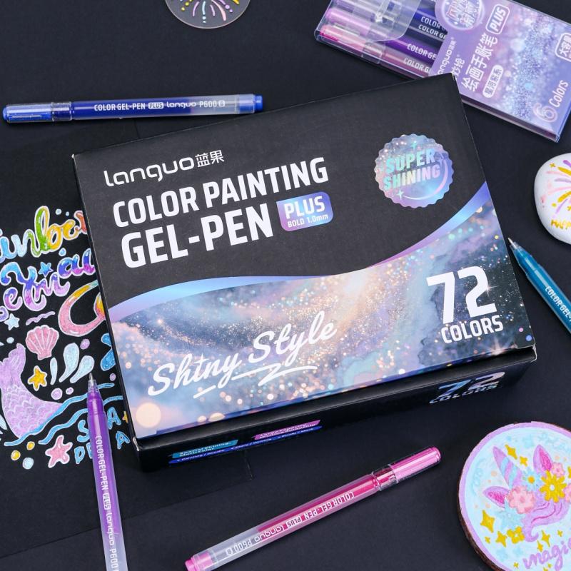 72 Colors Glitter Gel Pens, 1.0mm Fine Tip Large Capacity Colored Drawing Pens Sparkle Paint Pen for DIY Craft Making, Coloring, Doodling, Scrapbooking Supplies, Shimmering Glitter Finish, Doodle