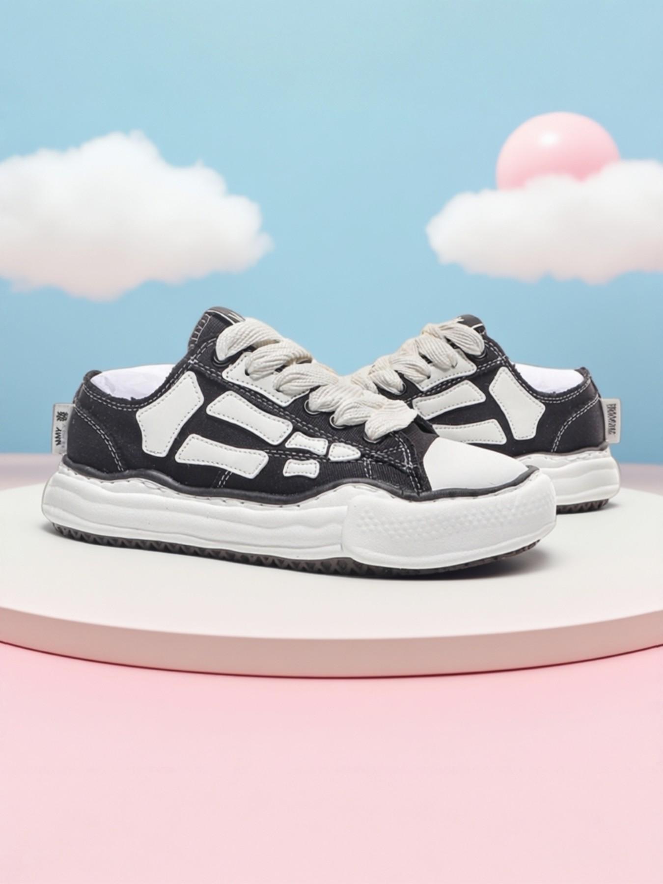 Vintage Thick Sole Rubber Canvas Shoes, Casual Low Top Flatform Sneakers, Patchwork Textile Upper, All Seasons Wear, Medium Width,breathable,rain,cowgirl,everyday,cute,ultra,footwear,shrug,anti-slip,comfortable