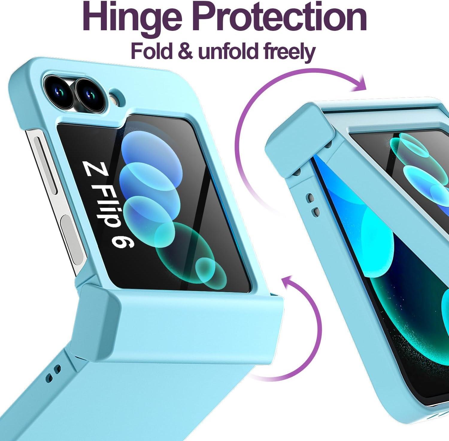 Luxury 3-in-1 Hinge Protection Foldable Smartphone Casing for Samsung Galaxy Z Flip 3/4/5/6/7, Ultra-Thin Shockproof Hard PC Armor Accessory for Handheld Devices, Polycarbonate