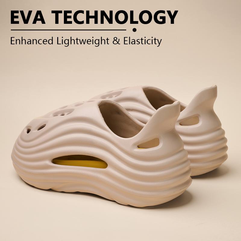 GRIP&GO Men's Alien Fashion Slip-On Sandals EVA Lightweight Outdoor Shoes Non-Slip Sole Soft Comfortable Breathable Tsinelas Black