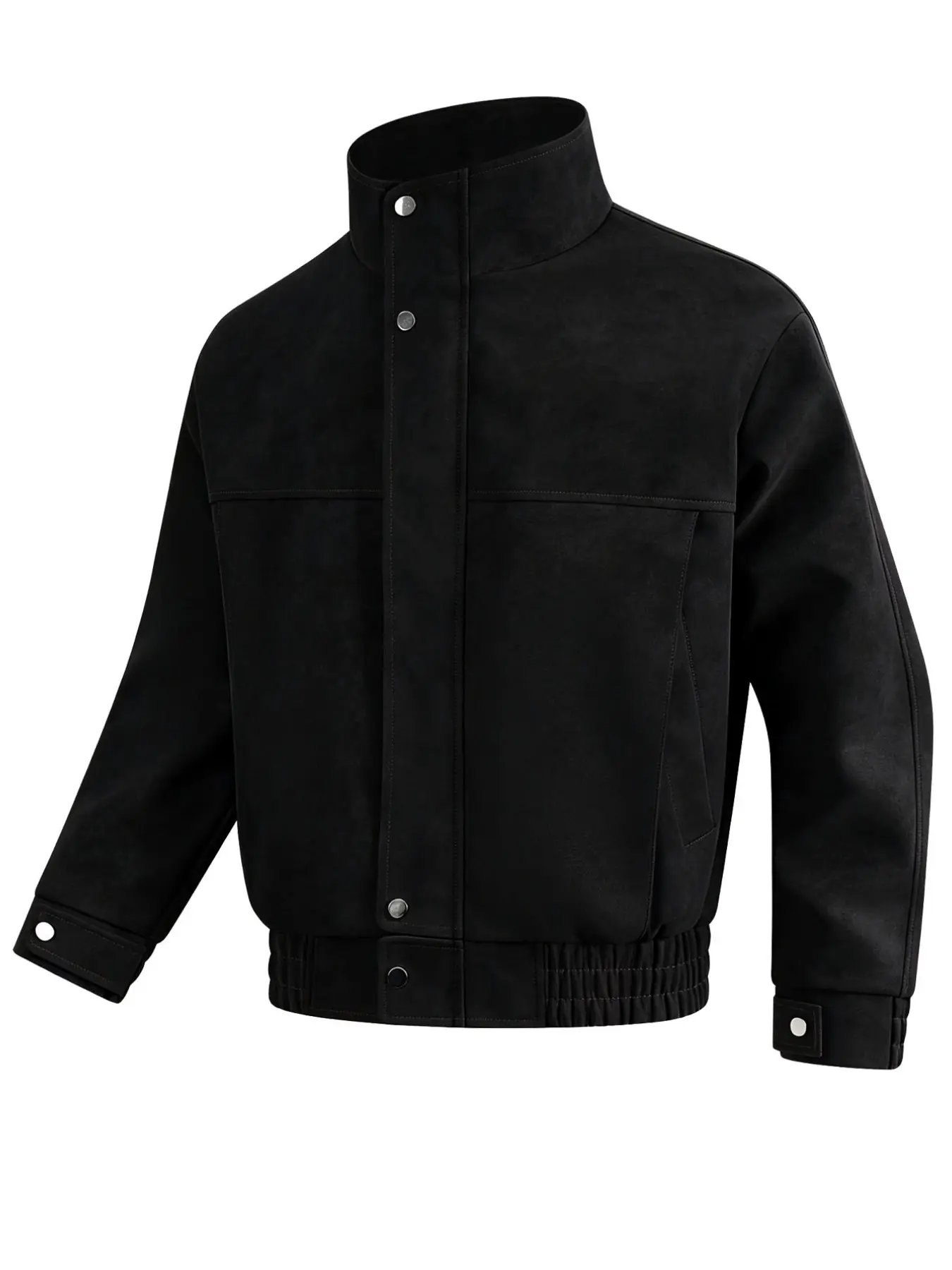 Men's Stand Collar Suede Jacket, Vintage Loose Short Coat, Casual Workwear Top, and, Perfect for Daily and Outdoor Wear