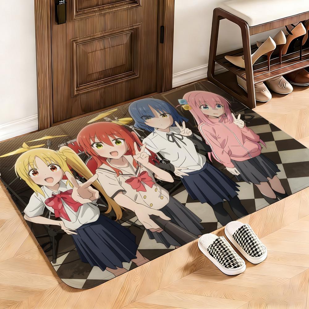 Music Bocchi the Rock! Floor Mat This soft flannel mat provides a cozy Soft flannel mat with quick water absorption, non-slip and durable. Easy to clean, ideal for bathroom and entryway use.