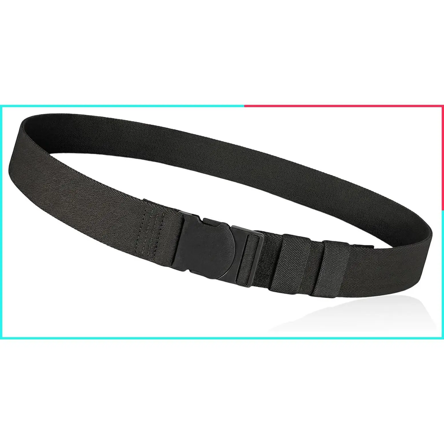 Invisible No-Show Elastic Stretch Belt for Men and Women – Adjustable Web Belt with Non-Metal Buckle for Jeans and Pants
