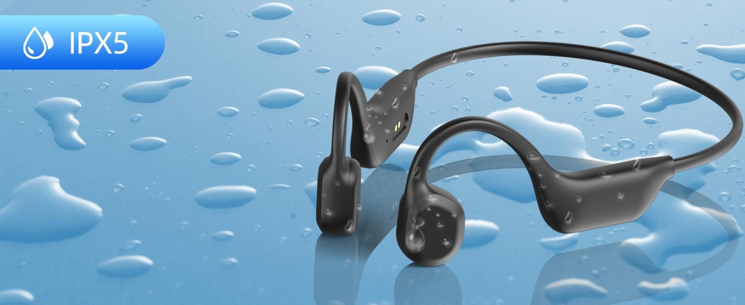 Wireless Bone Conduction Earphone, Waterproof & Sweatproof Headphone with Microphone, Bluetooth-compatible Fitness Earbuds for Running, Cycling, Hiking, Driving, Audio, Water Resistant Earphones, Waterproof Headphones #GLOBAL PICKS