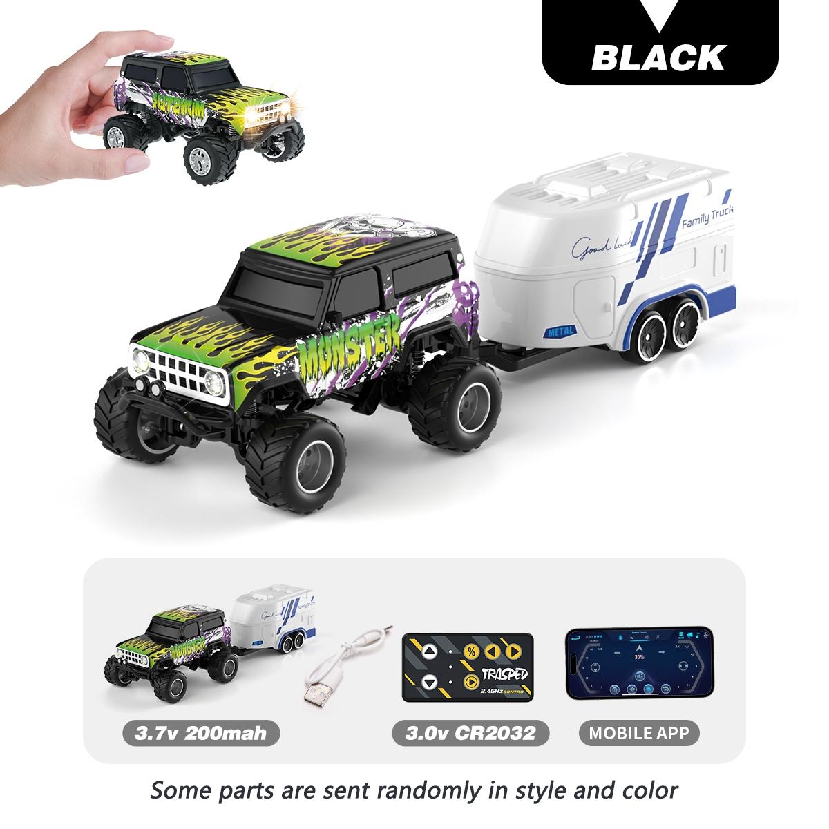 Mini Remote Control Car All-Terrain Climbing, Automatic Demonstration Mode, Spring Shock Absorption, 2.4g Interference-Free, LED Lights, Speed Gears, Remote Controlled Car
