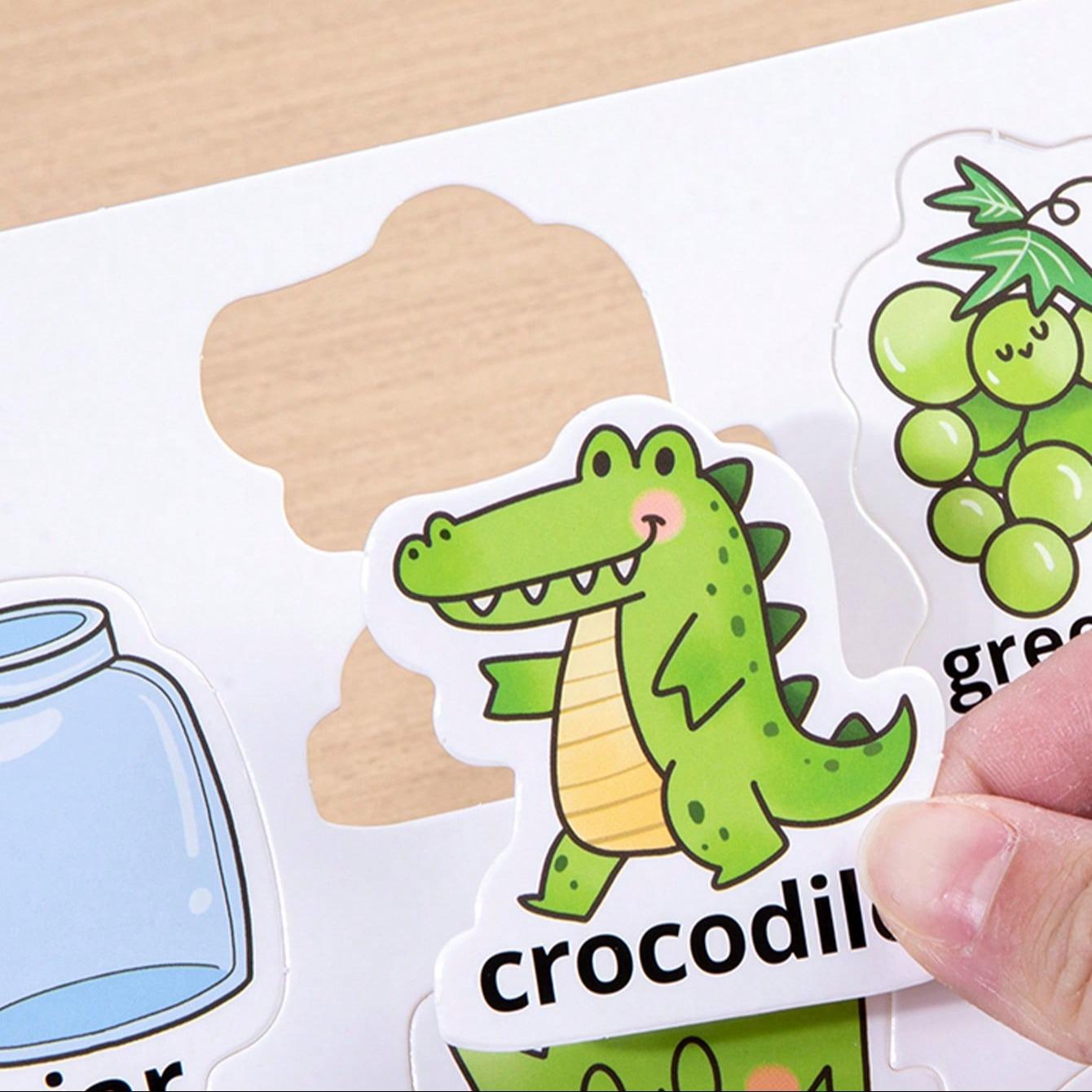 Interactive Magic Sticker Book, 48 Items & 6 Scene Cards, Reusable Sensory Toys, Improves Focus & Sensory Development