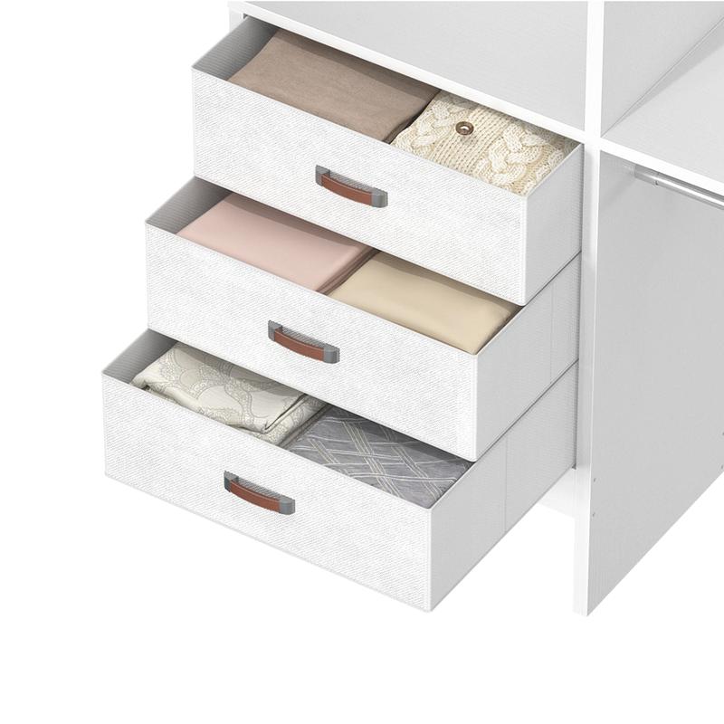 Unikito 5FT Closet Organizer System, 60 Inch Freestanding Wardrobe with 3 Fabric Drawers, Heavy Duty Garment Rack, 3 Adjustable Shelves, Space-Saving Storage for Small Spaces