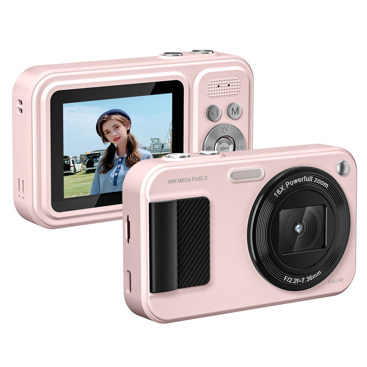 Dual-Screen 4K Digital Camera 64MP, 18X Zoom, Retro Filters, One-Click Switch, 32GB SD Card, 1000mAh Battery, Rechargeable Selfie & Vlogging Camera for Teens & Kids  NewYear Christmas Gifts