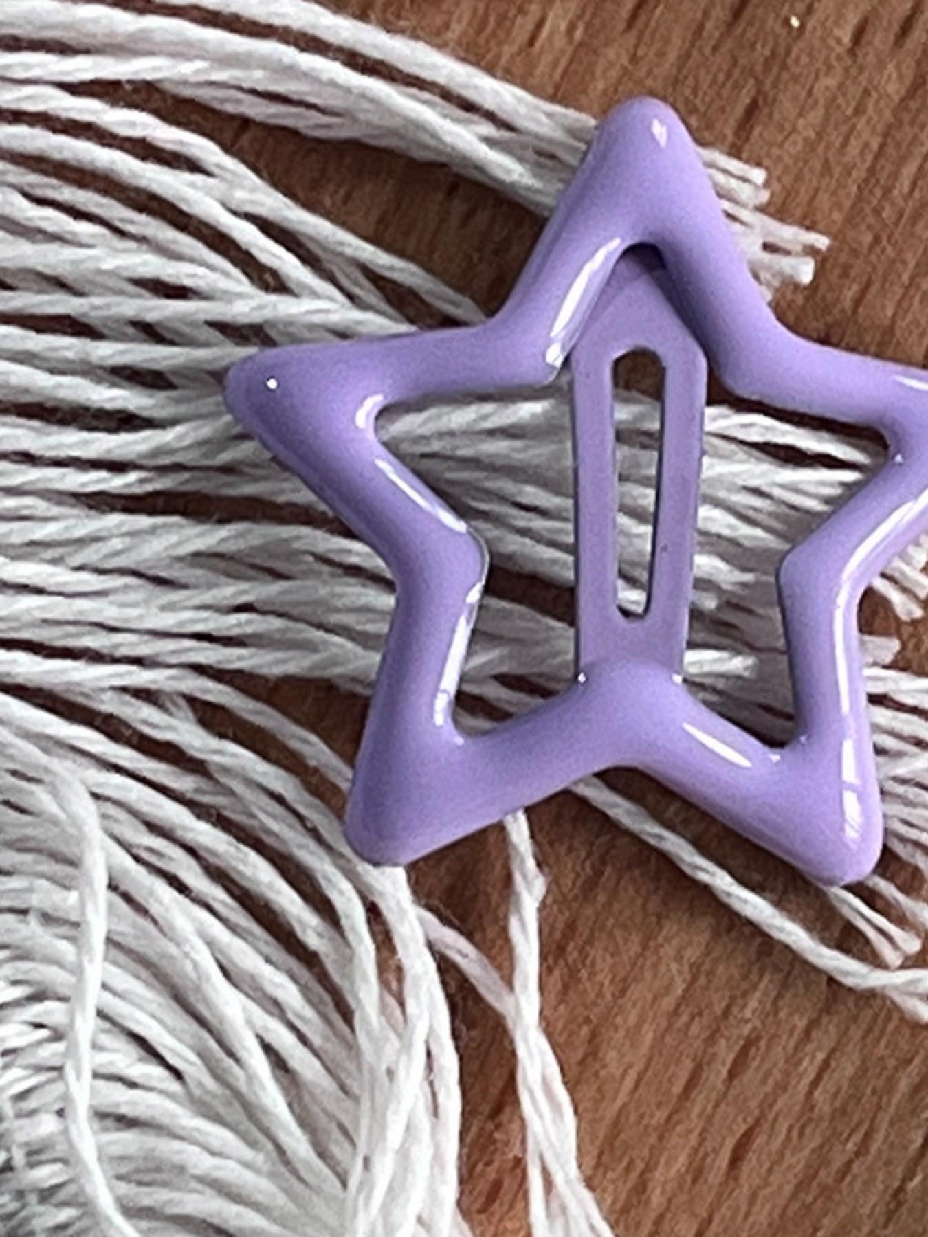 10pcs Set Single Color Random Mix Cute Metal Star Hair Clips, Multicolor Headbands for Students and Women, Casual All-Season Hairstyle Accessories