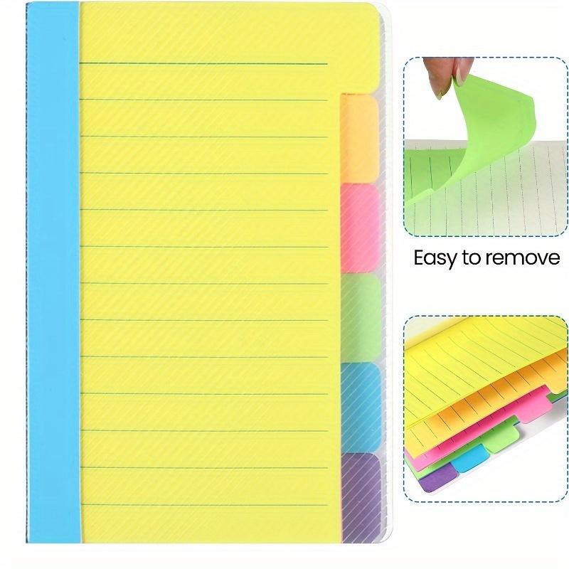 Color-coded Sticky Notepad, 1pc Self-adhesive Index Tabs & Notes for Organization, Student & Office Supplies with Removable Labels